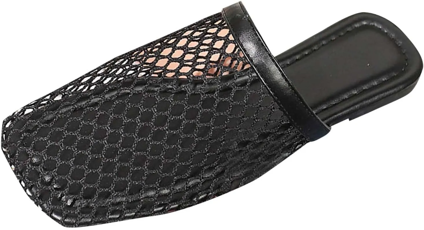 Women's Fashion Mesh Slip-on Mules Shoes Fashion Square Toe Casual Flats Sandals Stylish Breathable Summer Slippers