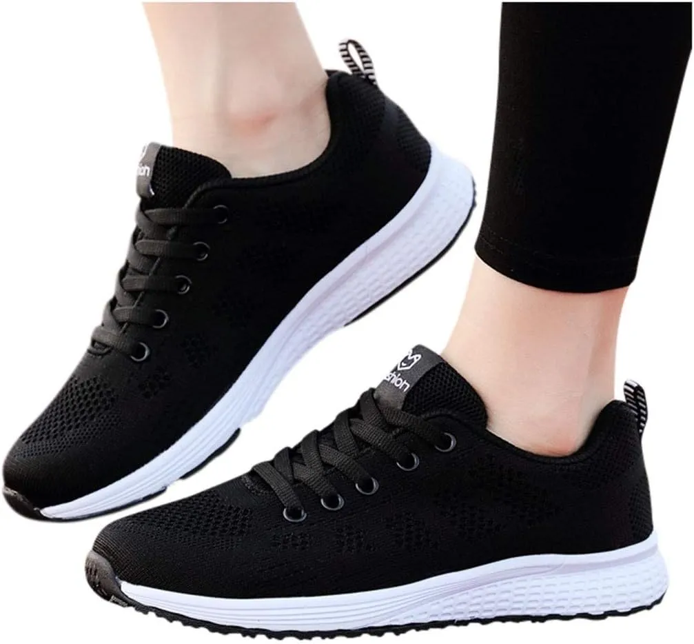 Women's Fashion Sneaker Lace Up Low Top Comfortable Walking Shoes Women Tennis Shoes Clearance Women's Navy Loafers High Top Platform Sneakers for Women