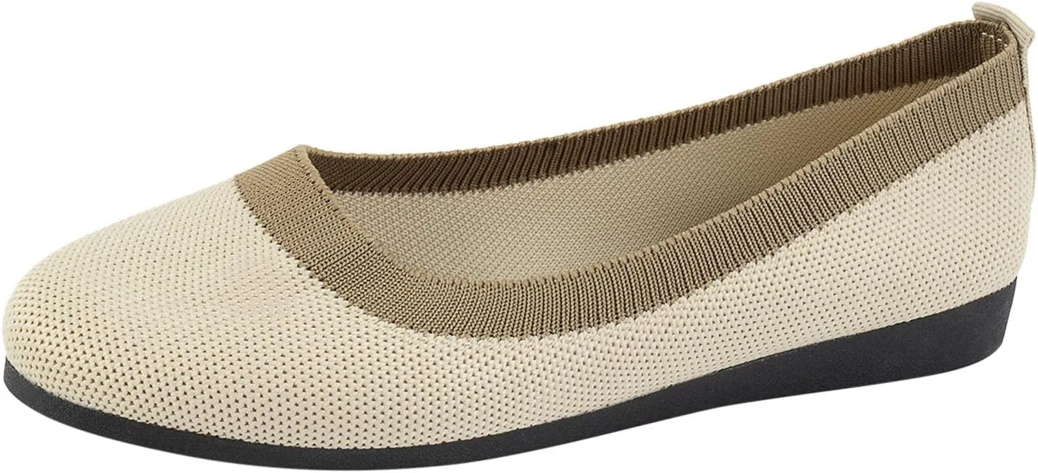 Womens Flats Comfortable Dressy Casual Women's Slip on Shoes Leisure Soft Sole Comfortable Shoes Outdoor Color Block Mesh Flats