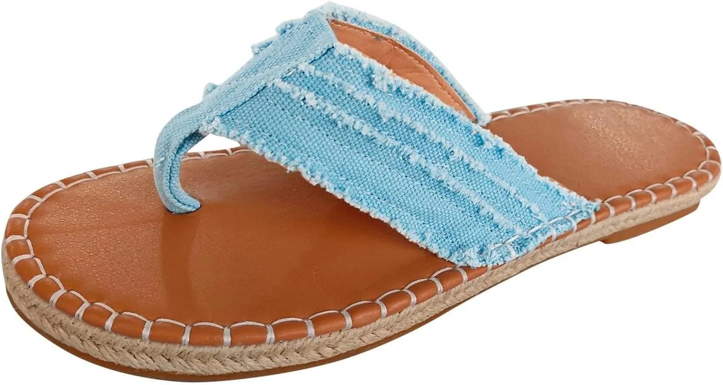 Women's Flip Flops Fashion Platform Fisherman Beach Style Slip on Sandals Summer Comfortable Thong Sandals
