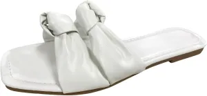 Women's Flower Flat Wedding Sandals Cute Square Toe Trendy 2025 Summer Comfortable Slide Plateau High Heels