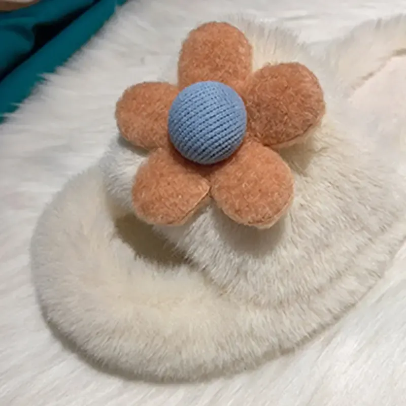 Women's Flower Fluffy Cotton Slippers