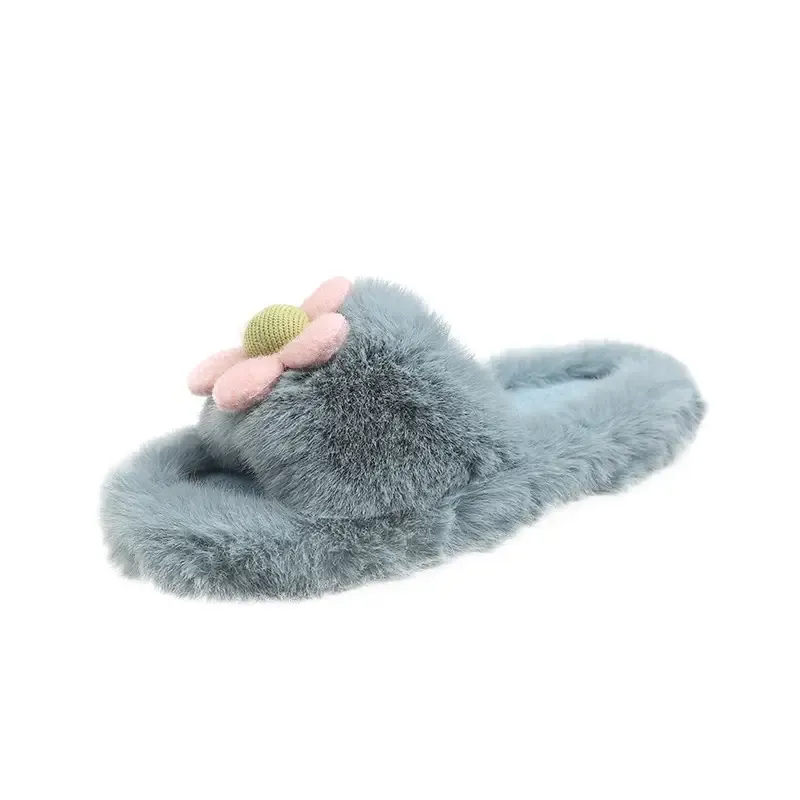 Women's Flower Fluffy Cotton Slippers