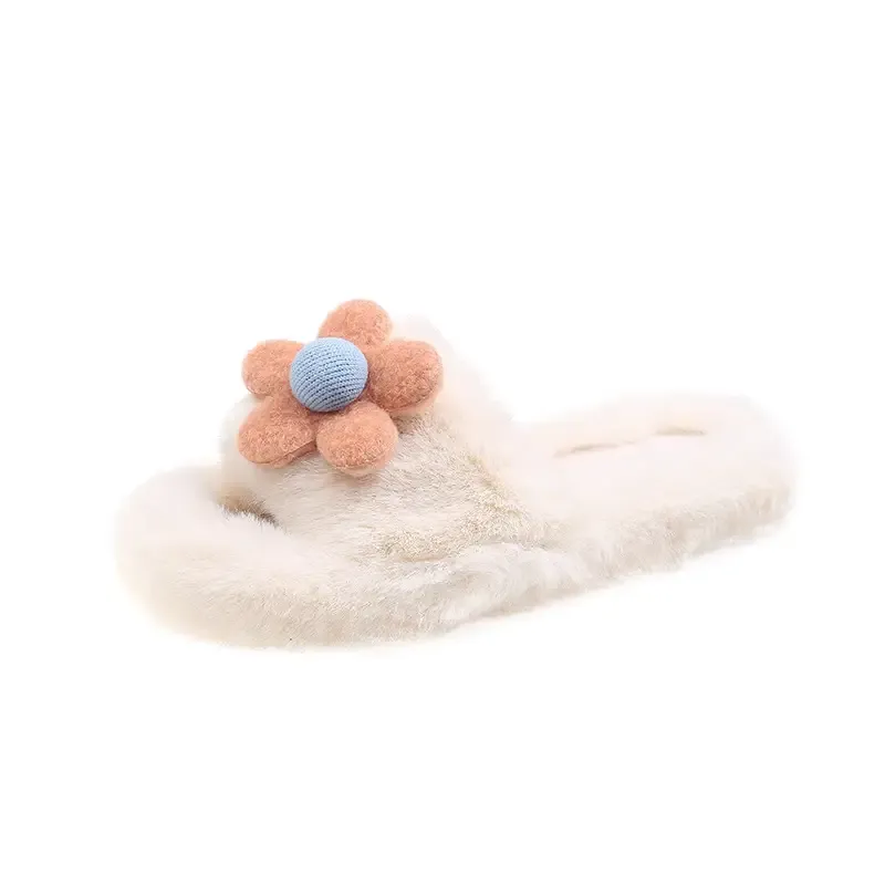 Women's Flower Fluffy Cotton Slippers