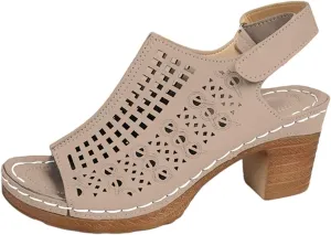 Women's High Heel Sandals Open Toe Cutout Design Trendy Summer Dressy Casual Comfortable Beach Vacation Wedge