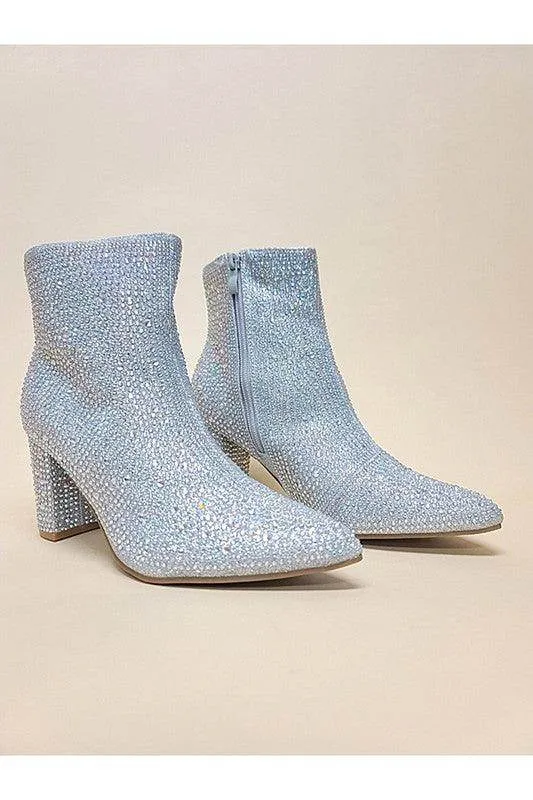 Womens Iceberg Silver Rhinestone Boots
