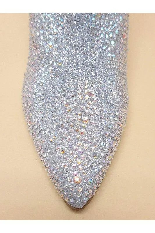 Womens Iceberg Silver Rhinestone Boots