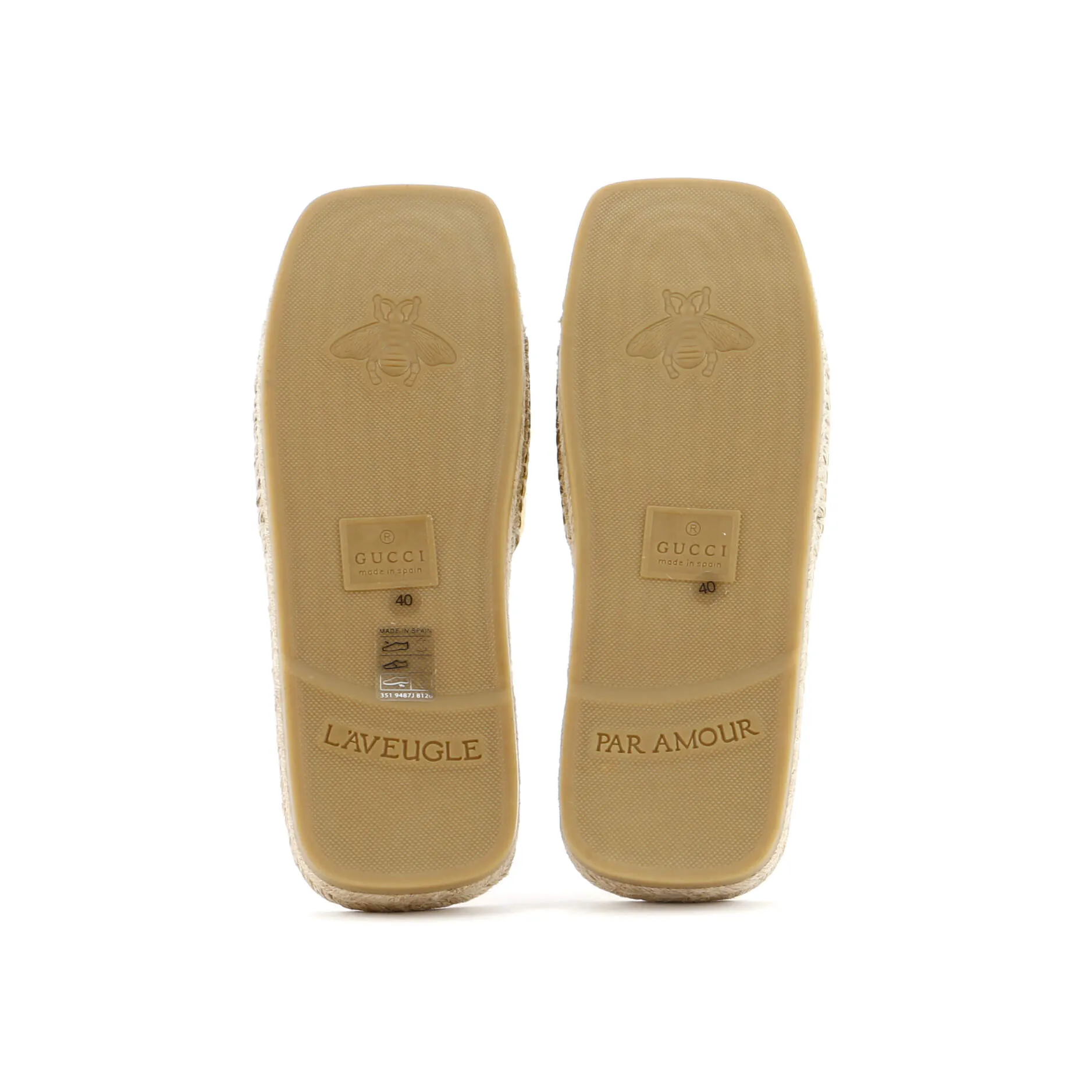 Women's Interlocking G Cut-Out Espadrille Slide Sandals Leather