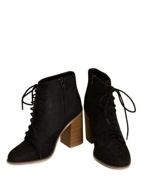Womens Kidman Black Lace Up Boots