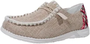 Women's Lace-up Slip-on Hey Loafers Canvas Boat Lightweight Sole Easy Wear Comfortable Driving Walking Leisure Versatile,Suitable Multiple Seasons Shoes,Brown/Khaki/Black