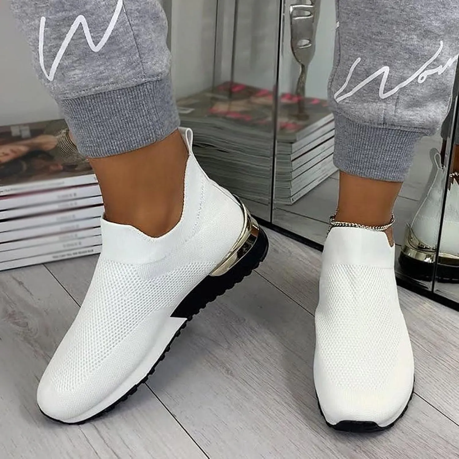 Women's Loafer Flat Platform Sneakers for Women Black Shoes for Women Dressy Loafers for Women Casual Platform Loafers for Women Wide Men's Sneakers