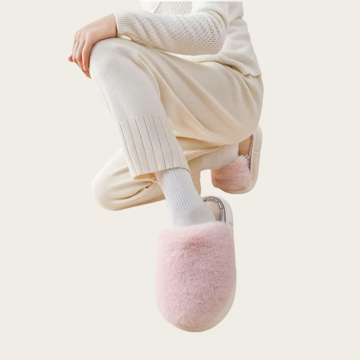 Women's Plush Cozy Indoor Slippers - Fuzzy Non-Slip and Fluffy for Ultimate Home Comfort