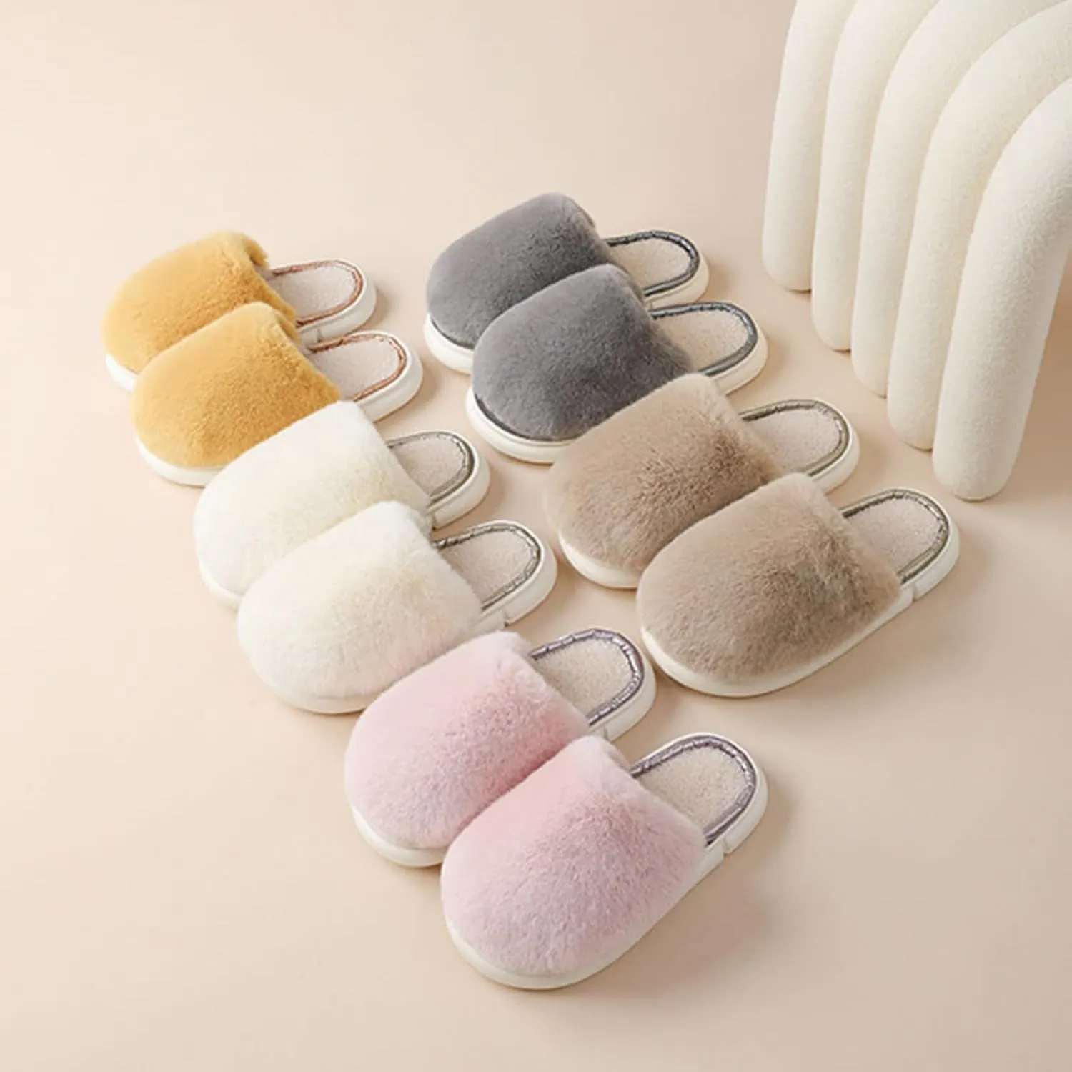Women's Plush Cozy Indoor Slippers - Fuzzy Non-Slip and Fluffy for Ultimate Home Comfort