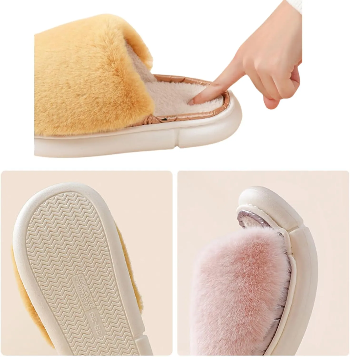 Women's Plush Cozy Indoor Slippers - Fuzzy Non-Slip and Fluffy for Ultimate Home Comfort