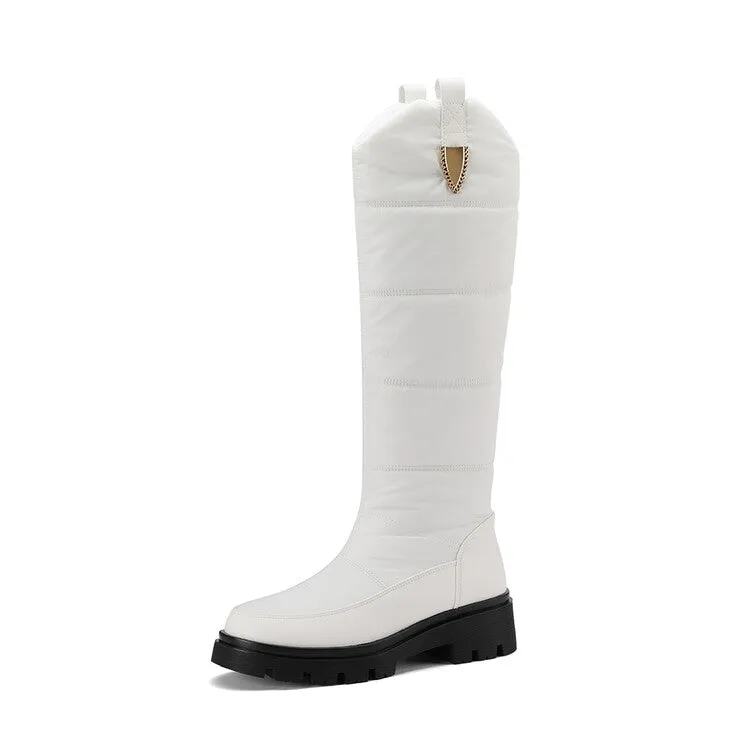 Women's Plush Flat Platform Knee High Snow Boots