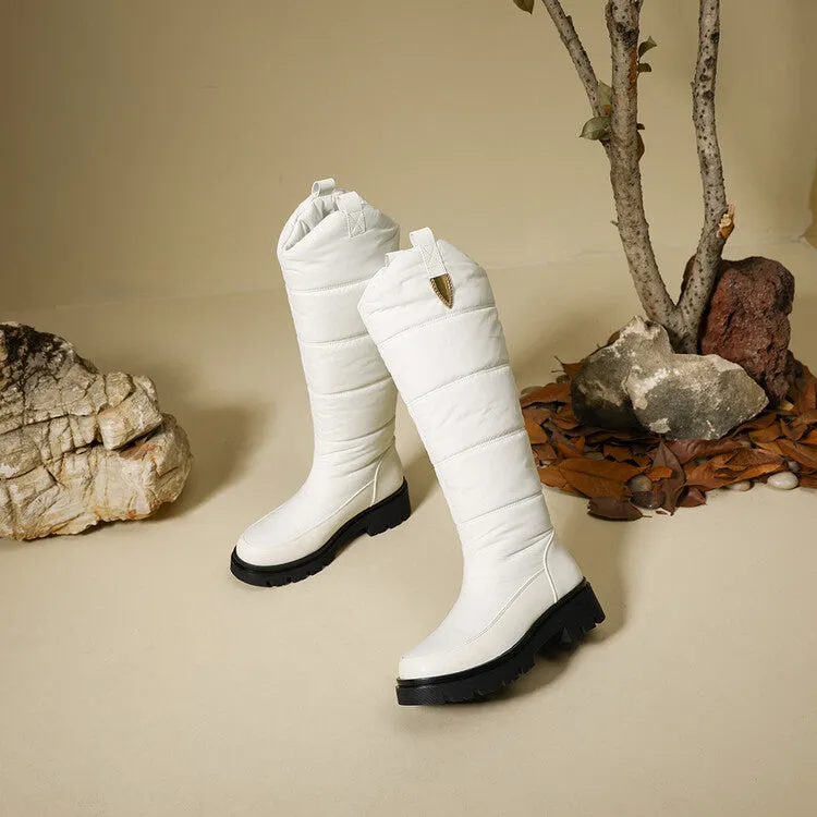 Women's Plush Flat Platform Knee High Snow Boots