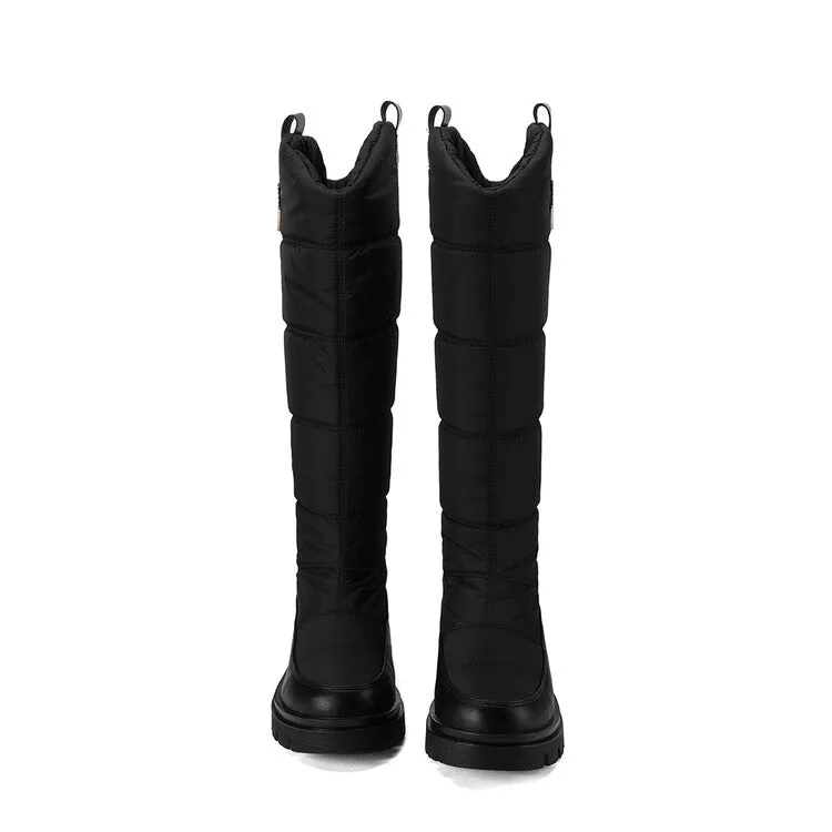 Women's Plush Flat Platform Knee High Snow Boots