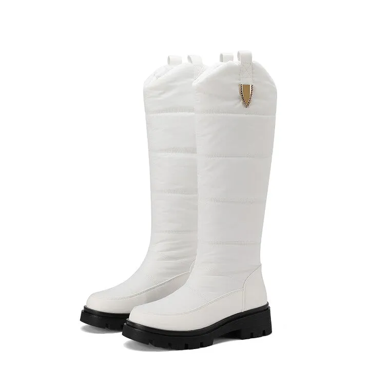 Women's Plush Flat Platform Knee High Snow Boots