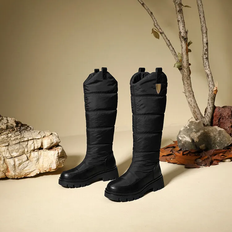 Women's Plush Flat Platform Knee High Snow Boots