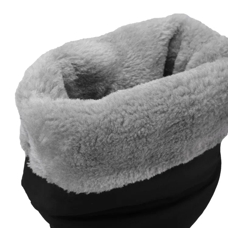Women's Plush Flat Platform Knee High Snow Boots