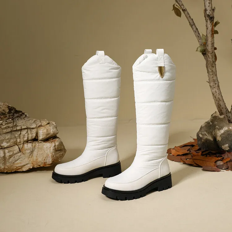 Women's Plush Flat Platform Knee High Snow Boots