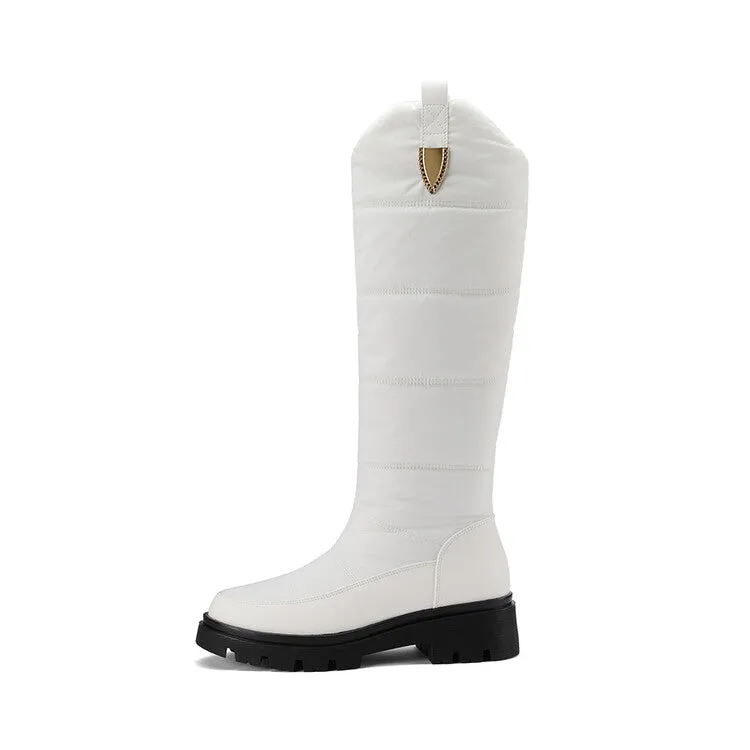 Women's Plush Flat Platform Knee High Snow Boots
