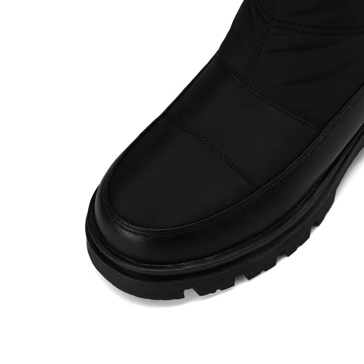 Women's Plush Flat Platform Knee High Snow Boots
