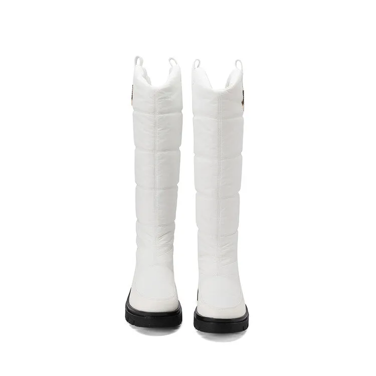Women's Plush Flat Platform Knee High Snow Boots
