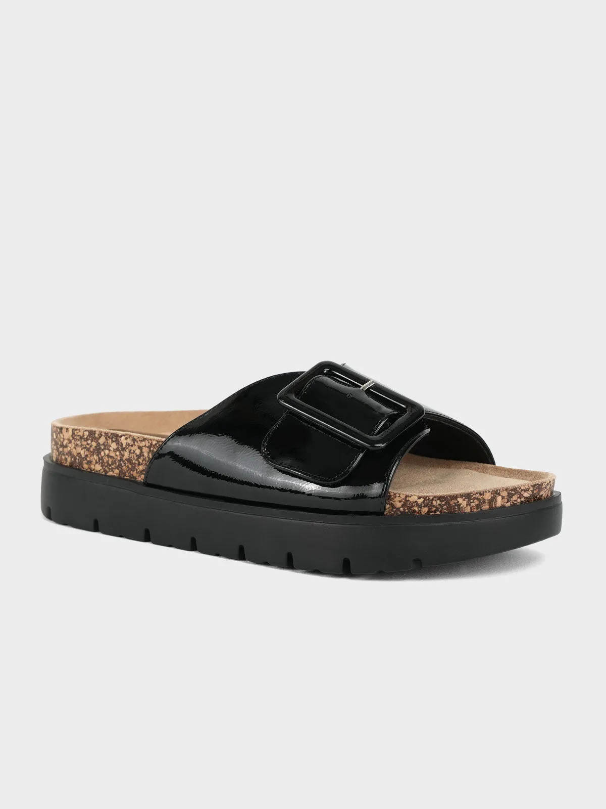 Women's "IMANI" Buckled Open Toe Slippers
