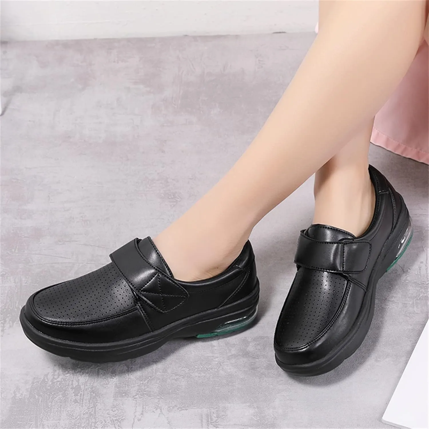 Women's Shoes Casual Soft Bottom Shoes Hook&Loop Shoes Single Cushion Shoes Women's Biking Grandma Womens Sneakers