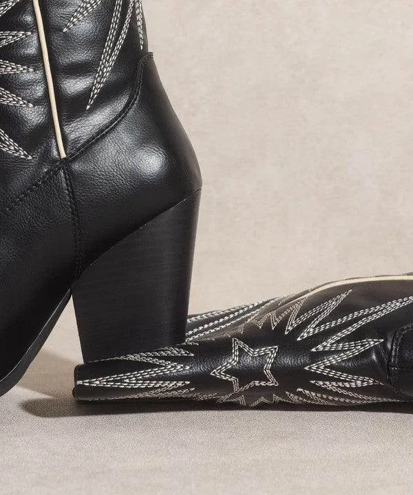 Womens Shoes Style Emersyn - Starburst Embroidery Boots