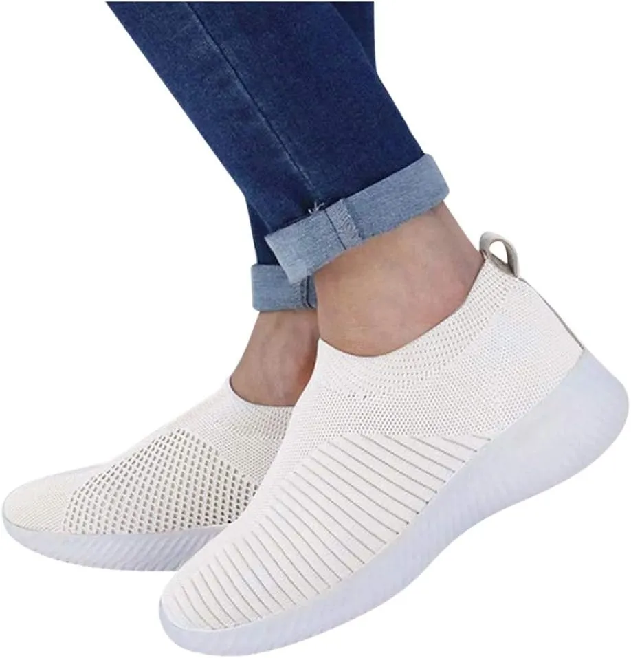 Women's Slip On Athletic Walking Shoes Comfortable Running Sports Shoes Comfort Lightweight Sock Shoes for Women