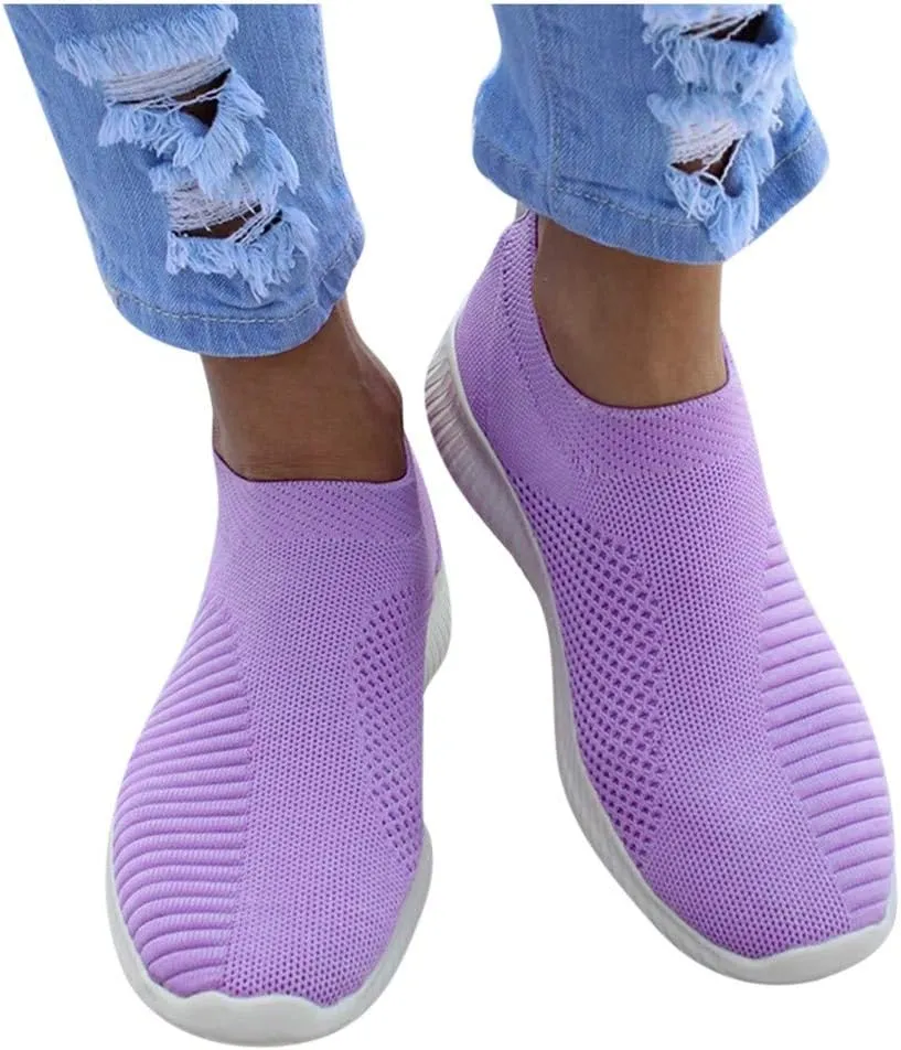 Women's Slip On Athletic Walking Shoes Comfortable Running Sports Shoes Comfort Lightweight Sock Shoes for Women