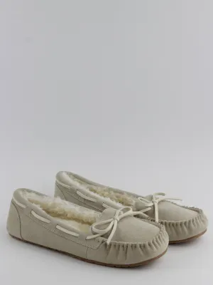 Women's Slip-On Suede Fabric Slippers,Greige