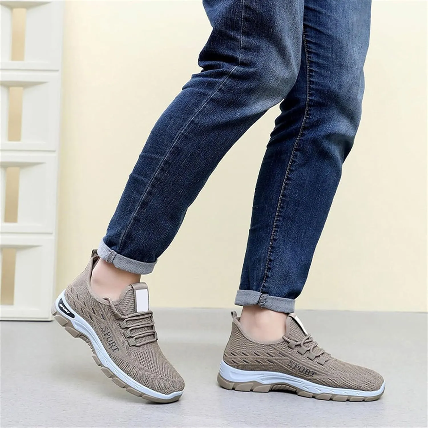 Womens Slip On Walking Shoes Mens Wide Toe Box Shoes Comfort Lightweight Breathable Sock Shoe Non-Slip Mesh Casual Fashion Tennis Running Sneakers for Gym Travel Work Shopping Unisex