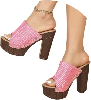 Women's Slippers Open Toe Sandals High Heel Casual Wear Summer Trendy Comfortable Vacation Beach Slippers Sandal