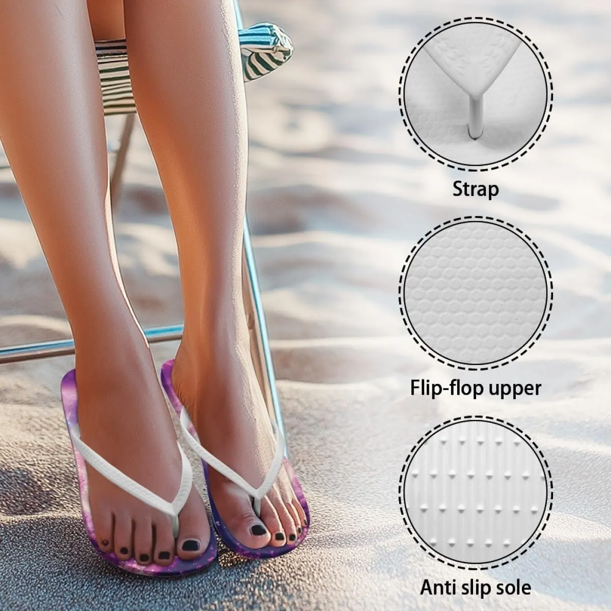 Womens Soft Flip Flops Comfort Slides Sandals with Cushioned Footbed Orthotic Comfort Thong Style Slippers for Home beach