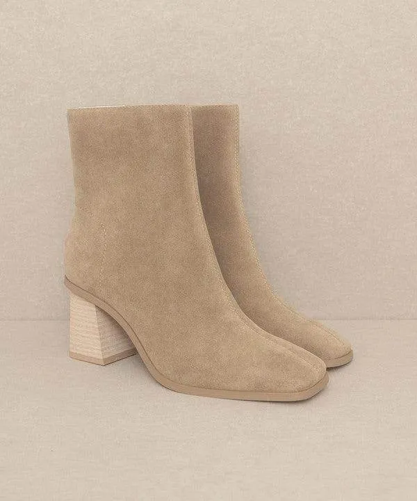 Womens Square Toe Ankle Boots