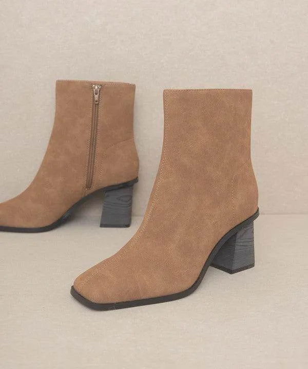 Womens Square Toe Ankle Boots
