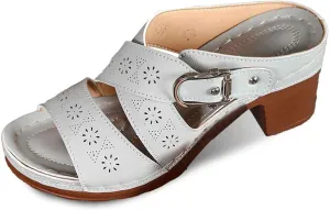 Women's Summer Slippers Open Toe Wedge Sandals with Buckle Strap Comfortable Casual Beach Shoes for Daily Wear