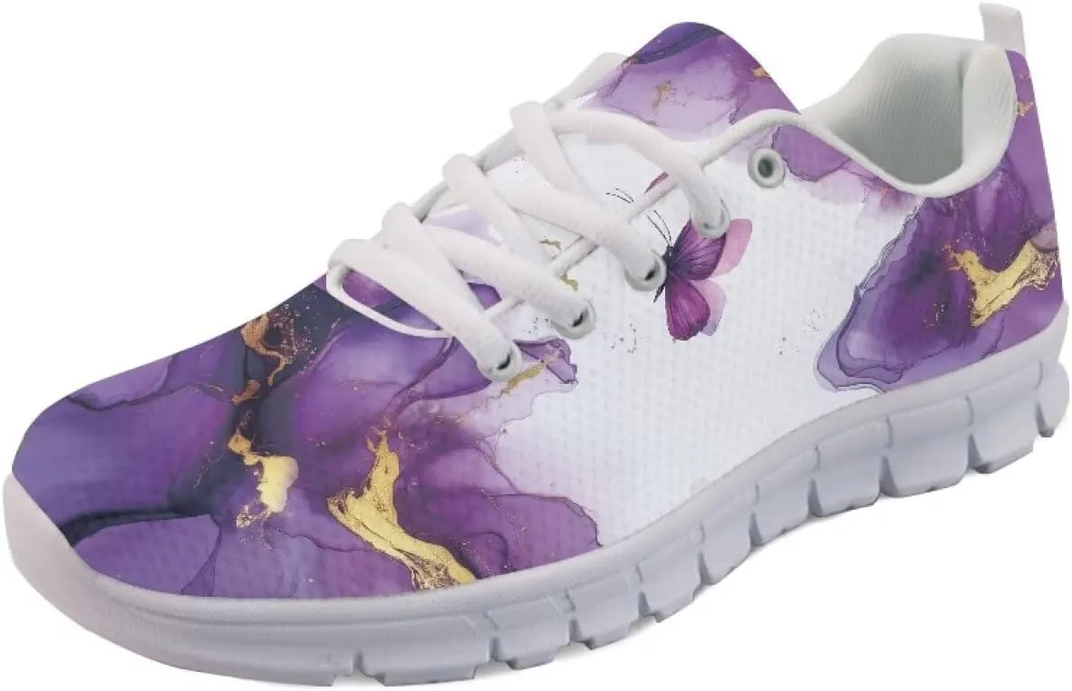 Women's Tennis Workout Sneakers Outdoor Walking Non-Slip Casual Cozy Shoes Lightweight Work Lace-Up Sneaker for Womens US 5-12