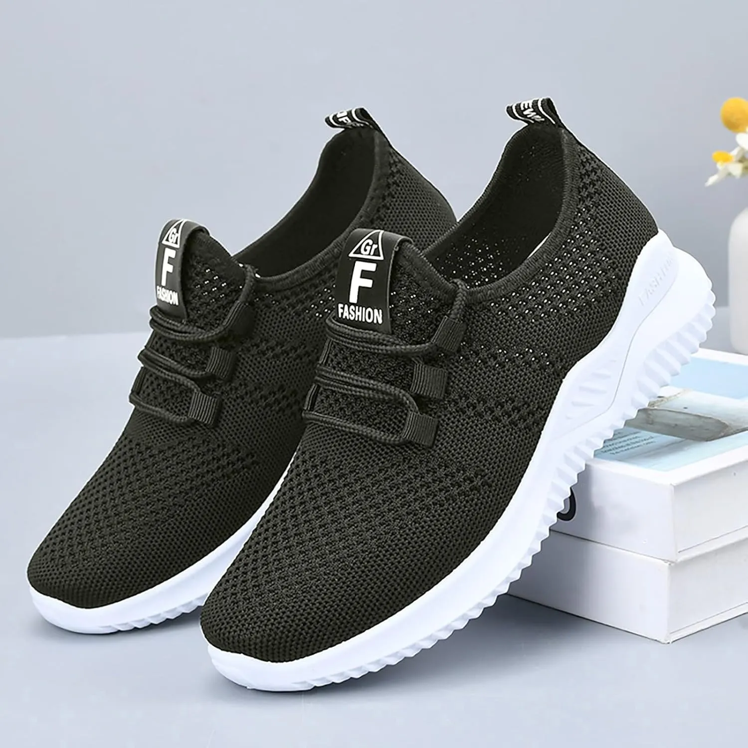Womens Walking Shoes Lightweight Running Shoes Wide Toe Box Sneaker Arch Support Athletic Slip On Mesh Workout Casual Sports Shoe Tennis Sneakers Breathable & Comfortable