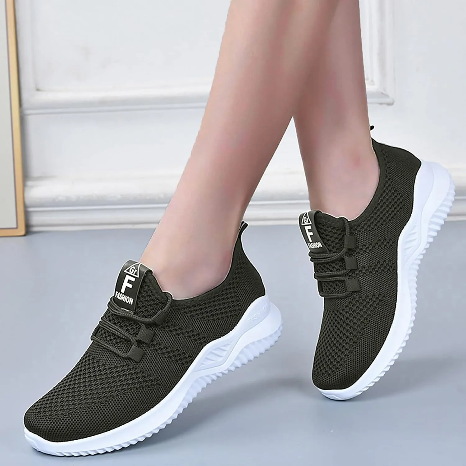 Womens Walking Shoes Lightweight Running Shoes Wide Toe Box Sneaker Arch Support Athletic Slip On Mesh Workout Casual Sports Shoe Tennis Sneakers Breathable & Comfortable