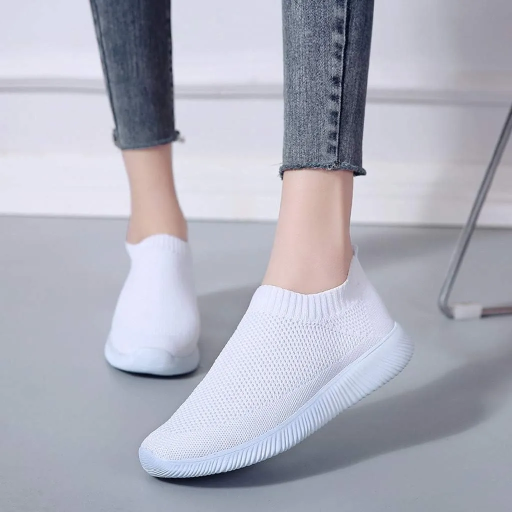 Womens Walking Shoes Sock Casual Ladies Fashion Sneakers Non Slip Work Shoes Women Comfort Casual Shoes for Fall Black Sneakers Red Tennis Shoe Loafers Casual Slip On