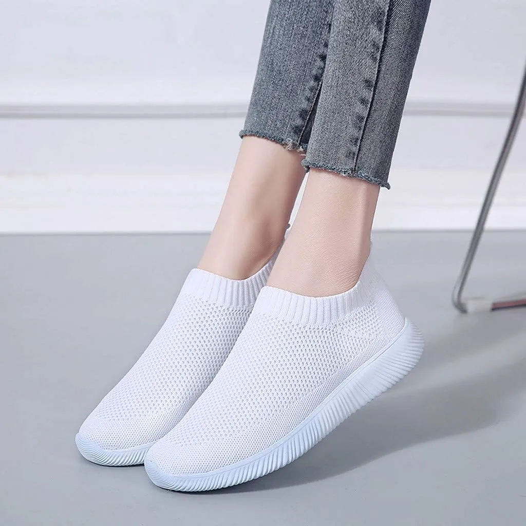 Womens Walking Shoes Sock Casual Ladies Fashion Sneakers Non Slip Work Shoes Women Comfort Casual Shoes for Fall Black Sneakers Red Tennis Shoe Loafers Casual Slip On