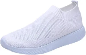 Womens Walking Shoes Sock Casual Ladies Fashion Sneakers Non Slip Work Shoes Women Comfort Casual Shoes for Fall Black Sneakers Red Tennis Shoe Loafers Casual Slip On