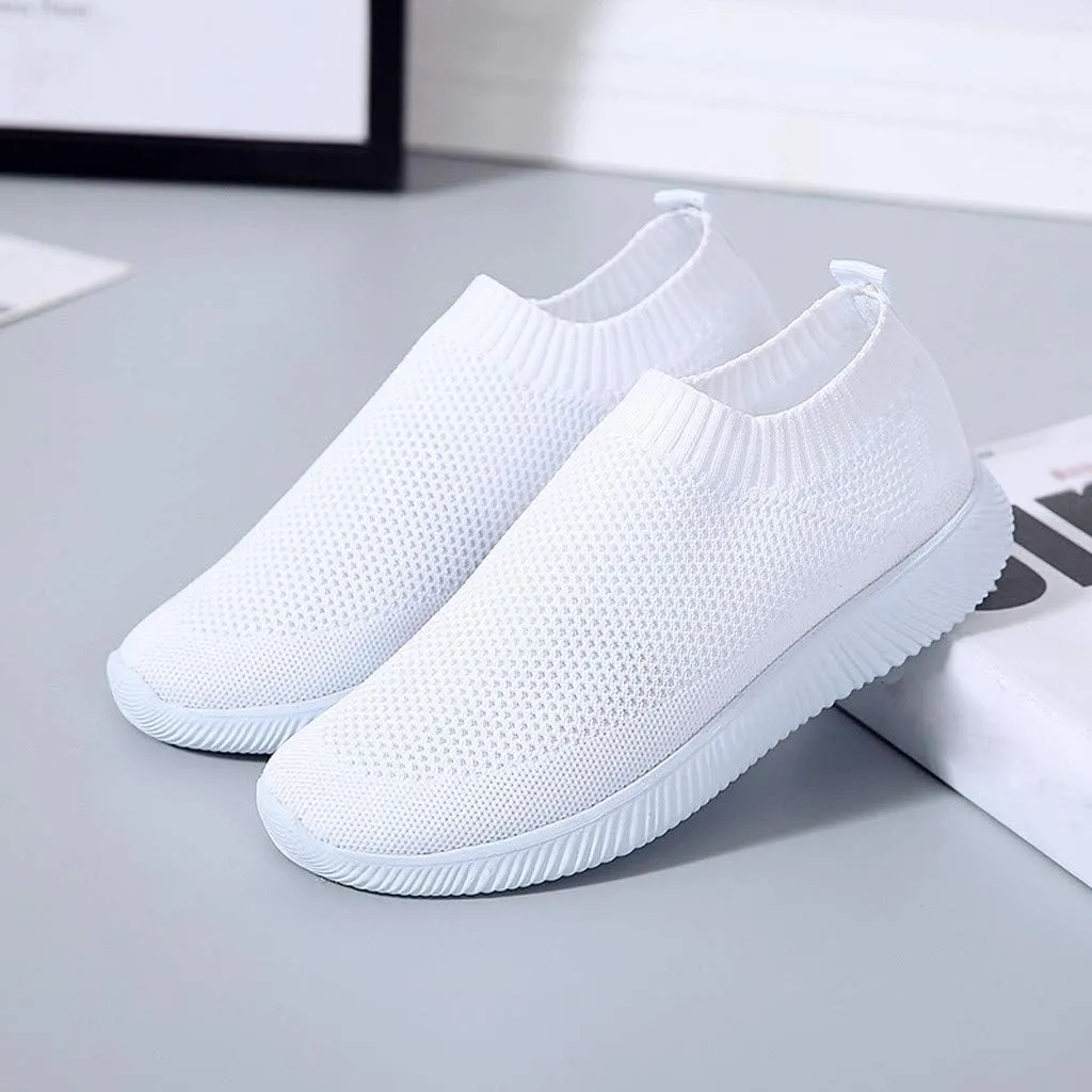 Womens Walking Shoes Sock Casual Ladies Fashion Sneakers Non Slip Work Shoes Women Comfort Casual Shoes for Fall Black Sneakers Red Tennis Shoe Loafers Casual Slip On