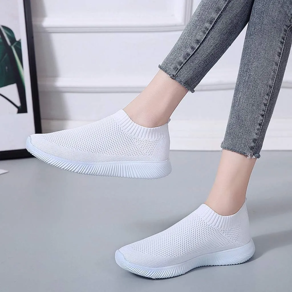 Womens Walking Shoes Sock Casual Ladies Fashion Sneakers Non Slip Work Shoes Women Comfort Casual Shoes for Fall Black Sneakers Red Tennis Shoe Loafers Casual Slip On