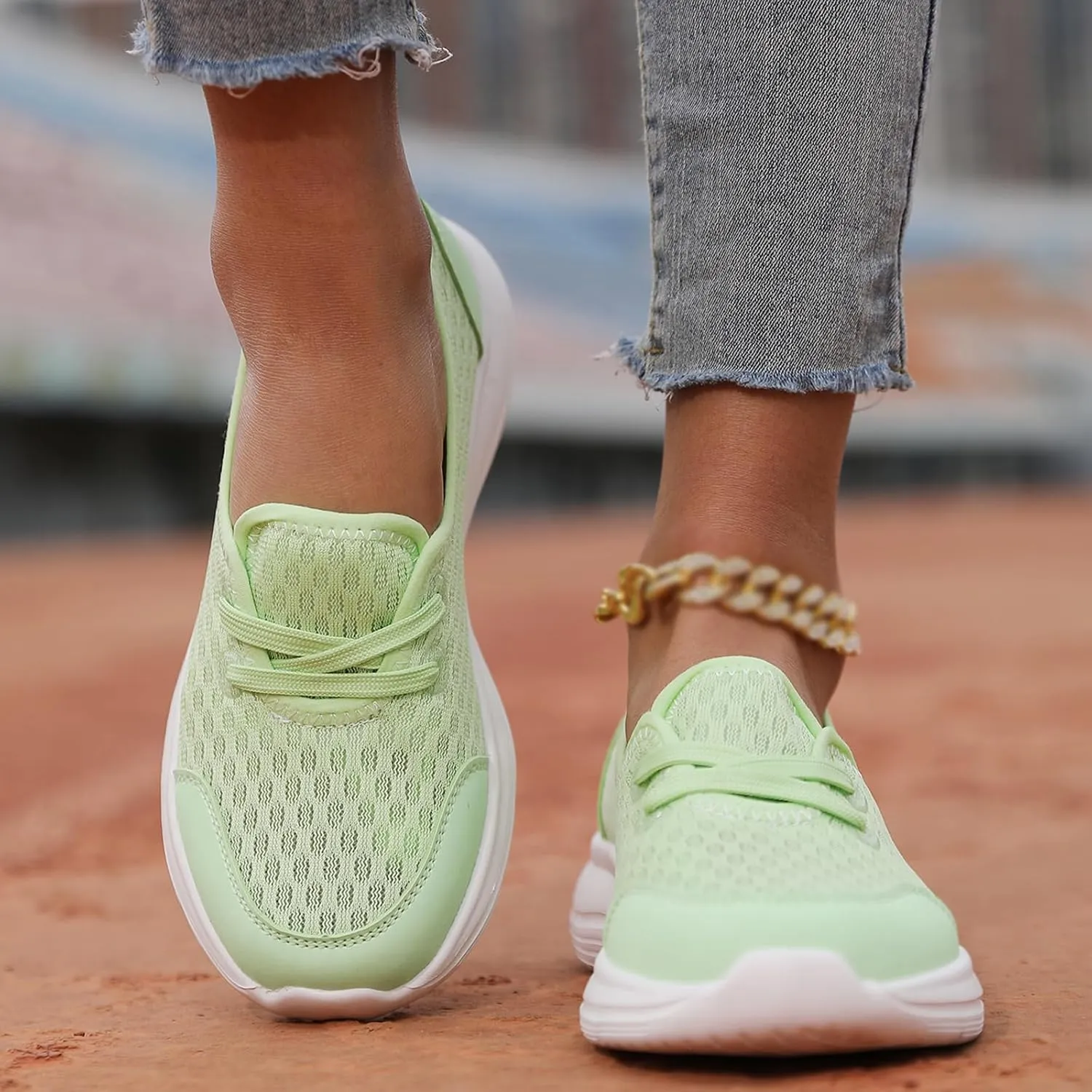 Women's Walking Shoes Soft Sole Mesh Shoe Comfortable Orthopedic Slip-on Breathable Flats Casual Nursing Orthotic Lightweight Shoes Walking Sneaker with Arch Support