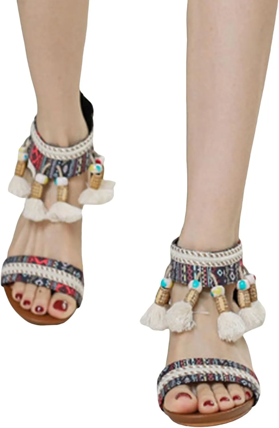Women's White Sandals, Summer Mules, Comfortable, Roman Trendy Beach Comfortable Elegant Sandals with Rhinestones, Shoes, Wedge Heel